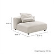 Maklaine Contemporary Modular Upholstered Fabric Armless Chair in Salt