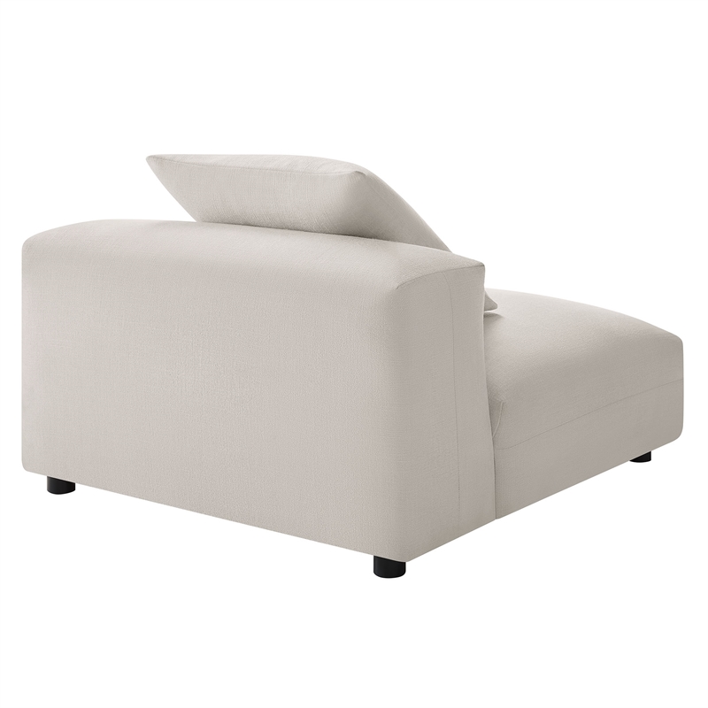 Maklaine Contemporary Modular Upholstered Fabric Armless Chair in Salt