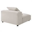 Maklaine Contemporary Modular Upholstered Fabric Armless Chair in Salt