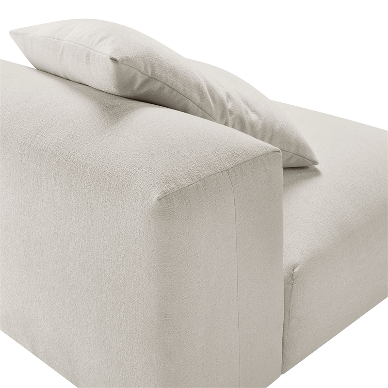 Maklaine Contemporary Modular Upholstered Fabric Armless Chair in Salt