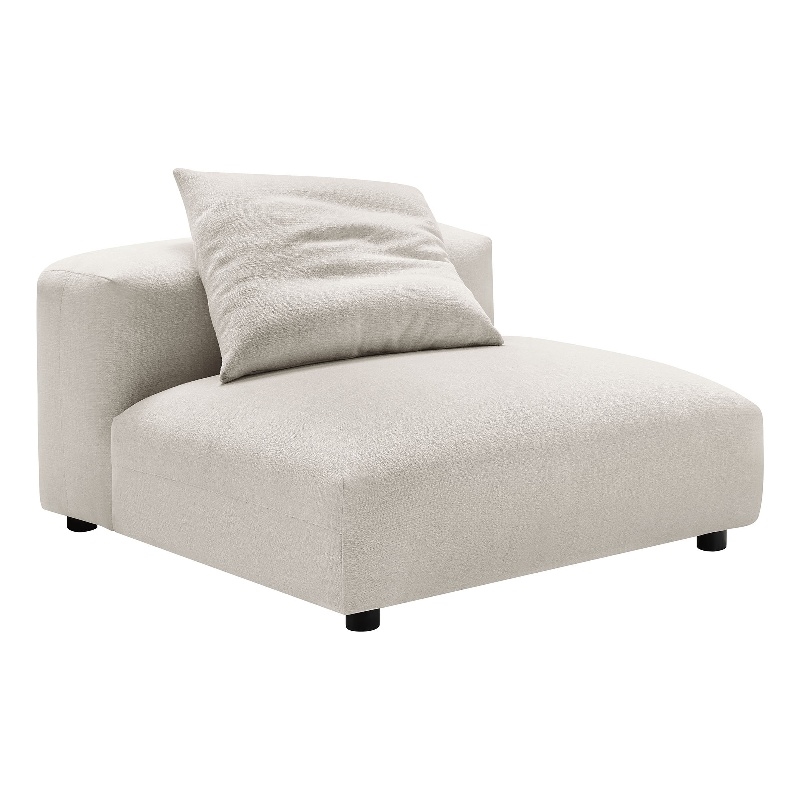 Maklaine Contemporary Modular Upholstered Fabric Armless Chair in Salt