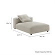 Maklaine Modular Upholstered Fabric Armless Chaise Lounge in Linen