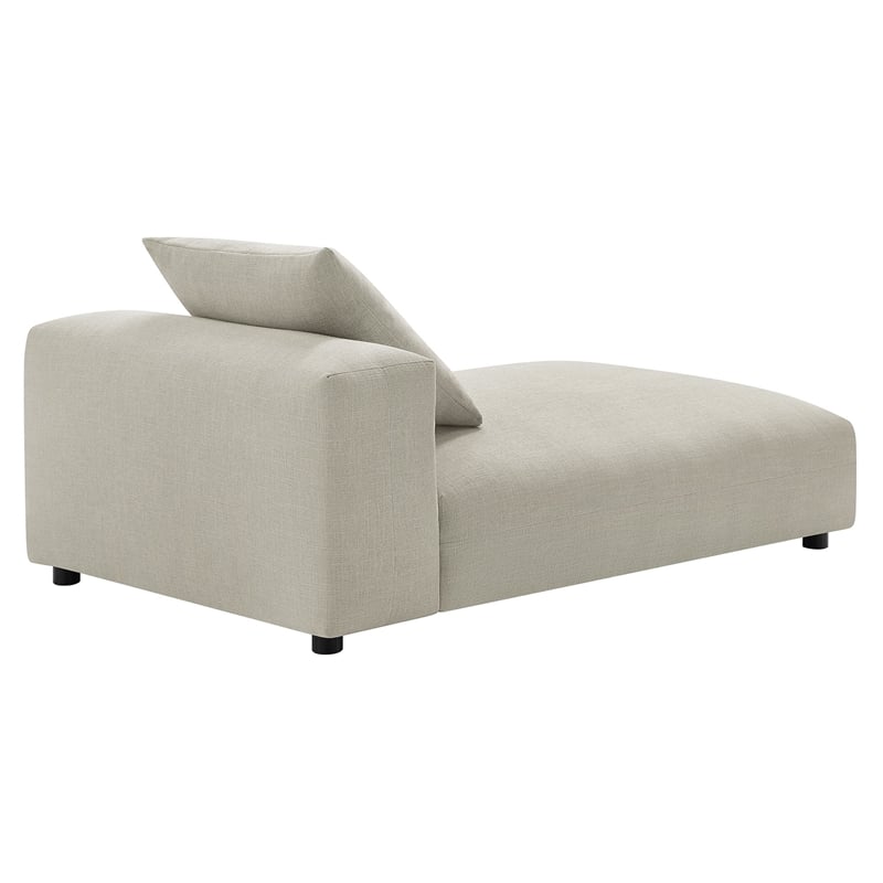Maklaine Modular Upholstered Fabric Armless Chaise Lounge in Linen
