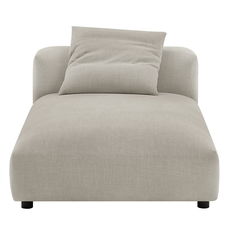 Maklaine Modular Upholstered Fabric Armless Chaise Lounge in Linen