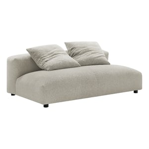 Maklaine Modular Upholstered Fabric Armless Loveseat in Linen