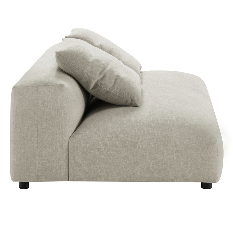 Maklaine 4-Piece Modular Upholstered Fabric Sectional Sofa With Ottoman in Linen