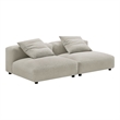 Maklaine Contemporary 2-Piece Modular Upholstered Fabric Sofa in Linen