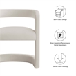 Maklaine Contemporary Performance Velvet Dining Chair in Alabaster