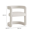 Maklaine Contemporary Performance Velvet Dining Chair in Alabaster