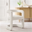 Maklaine Contemporary Performance Velvet Dining Chair in Alabaster