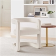 Maklaine Contemporary Performance Velvet Dining Chair in Alabaster