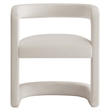 Maklaine Contemporary Performance Velvet Dining Chair in Alabaster