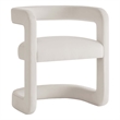 Maklaine Contemporary Performance Velvet Dining Chair in Alabaster