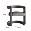 Maklaine Contemporary Performance Velvet Dining Chair in Storm Gray