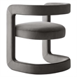 Maklaine Contemporary Performance Velvet Dining Chair in Storm Gray