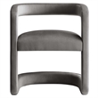 Maklaine Contemporary Performance Velvet Dining Chair in Storm Gray