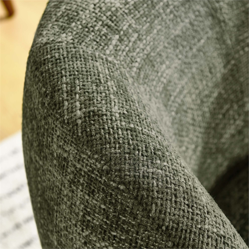 Maklaine Contemporary Chenille Fabric Upholstered Swivel Chair in Basil