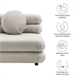Maklaine Contemporary Dense Foam Padding Armless Chair in Almond