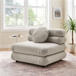 Maklaine Contemporary Dense Foam Padding Armless Chair in Almond