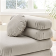 Maklaine Contemporary Dense Foam Padding Armless Chair in Almond