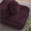 Maklaine Performance Velvet Upholstered Armless Chair in Mulberry