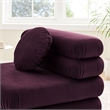 Maklaine Performance Velvet Upholstered Armless Chair in Mulberry