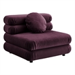 Maklaine Performance Velvet Upholstered Armless Chair in Mulberry