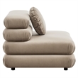 Maklaine Contemporary Dense Foam Padding Armless Chair in Taupe