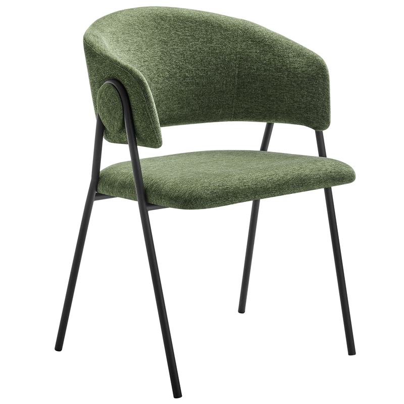 Maklaine Contemporary Dining Chairs Set of 2 in Eucalyptus Black