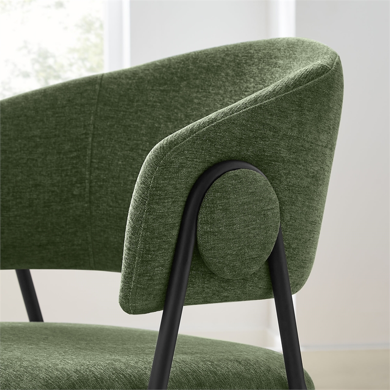 Maklaine Contemporary Dining Chairs Set of 2 in Eucalyptus Black