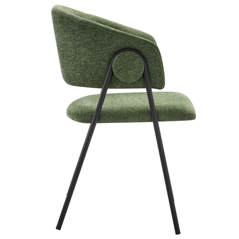 Maklaine Contemporary Dining Chairs Set of 2 in Eucalyptus Black
