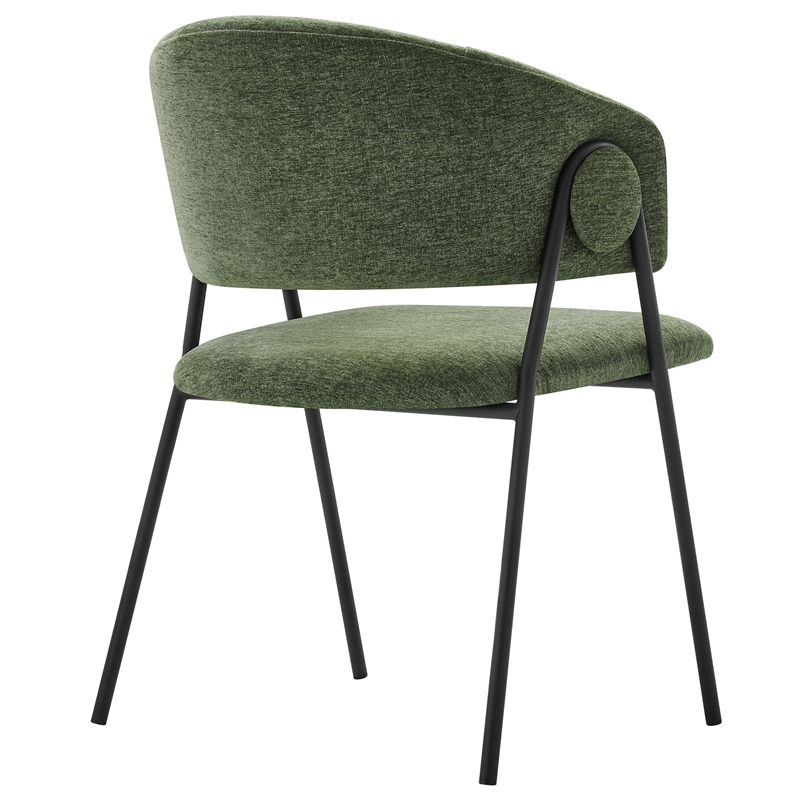 Maklaine Contemporary Dining Chairs Set of 2 in Eucalyptus Black