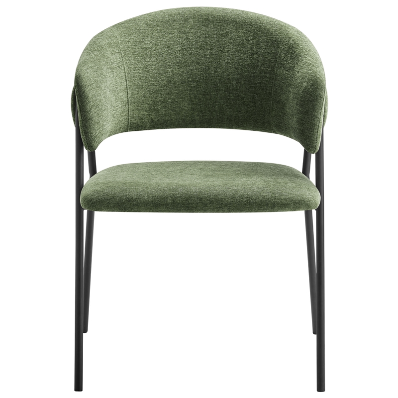 Maklaine Contemporary Dining Chairs Set of 2 in Eucalyptus Black