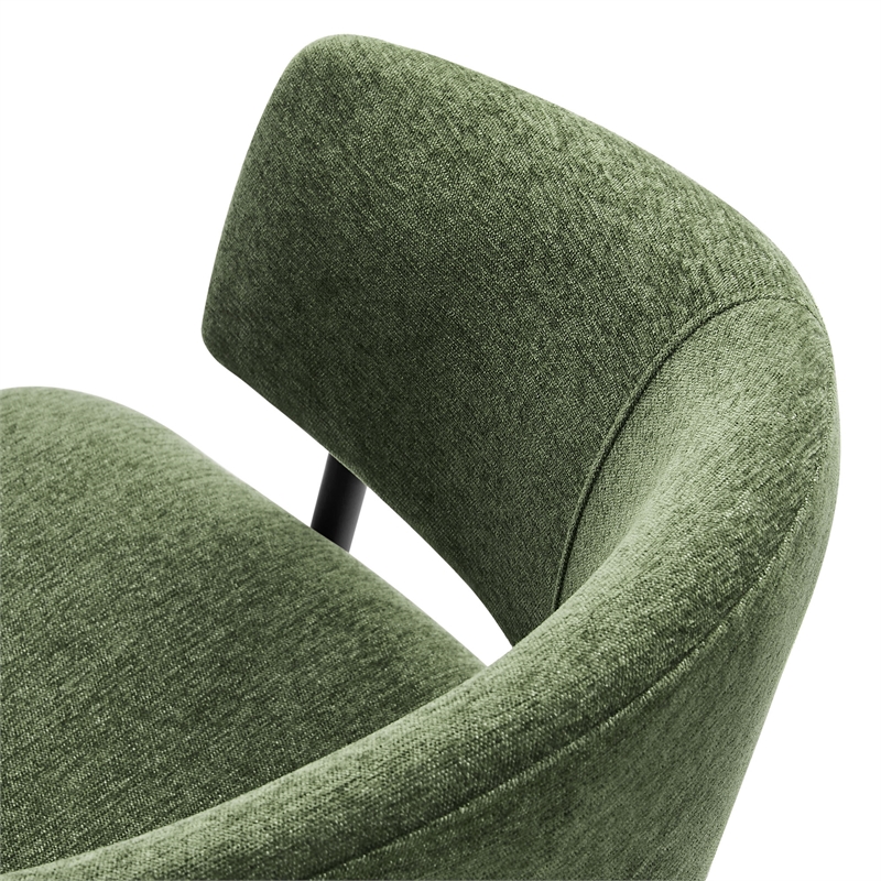 Maklaine Contemporary Dining Chairs Set of 2 in Eucalyptus Black