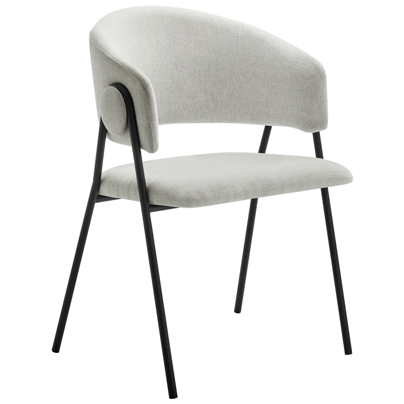 Maklaine Contemporary Dining Chairs Set of 2 in Newsprint Black