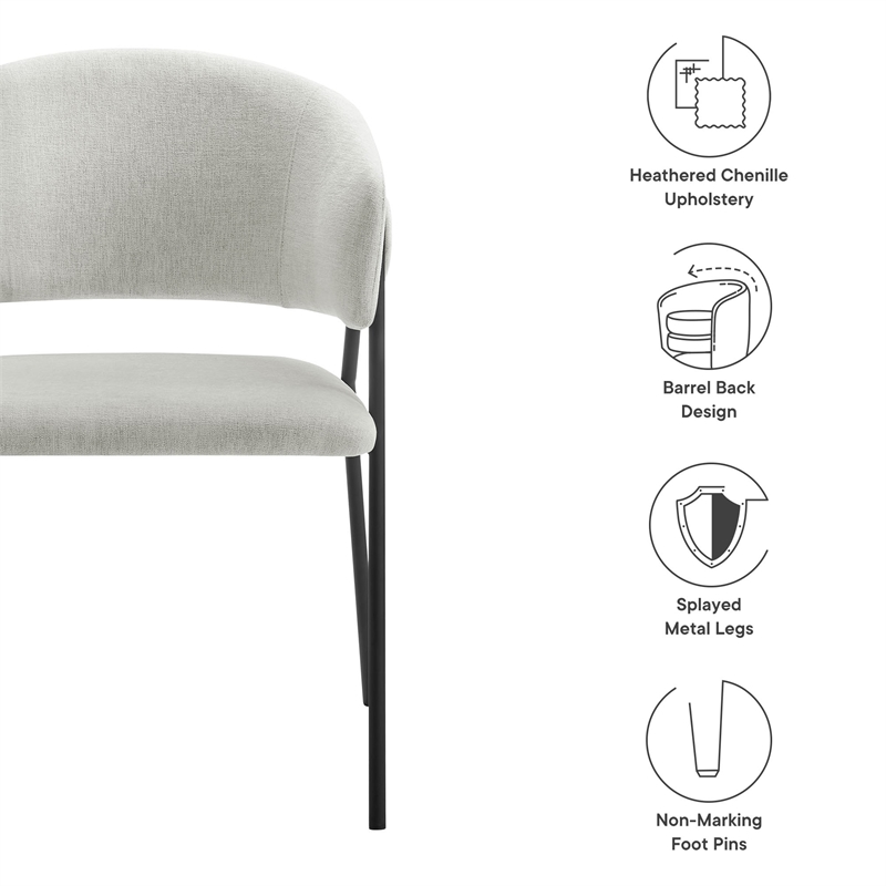 Maklaine Contemporary Dining Chairs Set of 2 in Newsprint Black