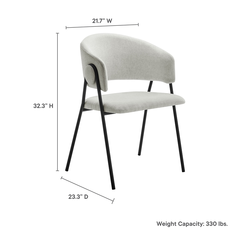 Maklaine Contemporary Dining Chairs Set of 2 in Newsprint Black