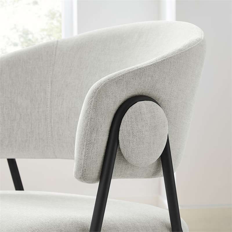 Maklaine Contemporary Dining Chairs Set of 2 in Newsprint Black