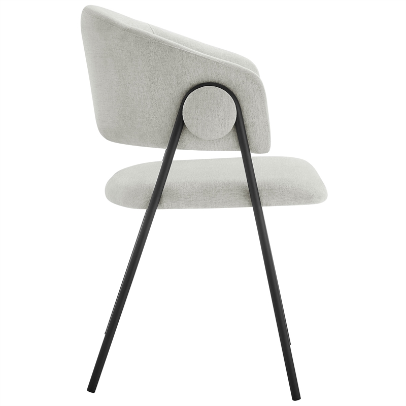 Maklaine Contemporary Dining Chairs Set of 2 in Newsprint Black