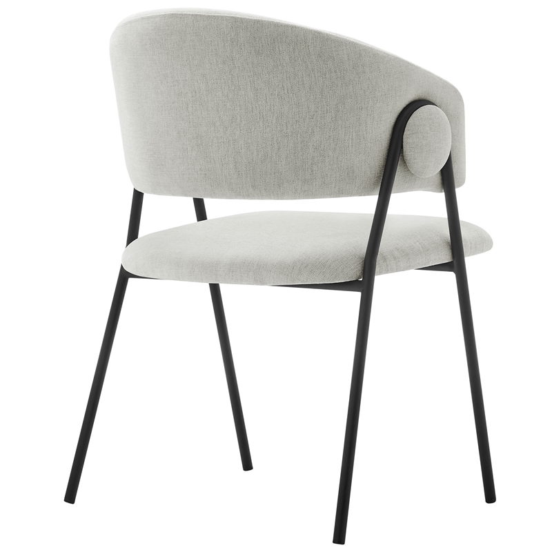 Maklaine Contemporary Dining Chairs Set of 2 in Newsprint Black