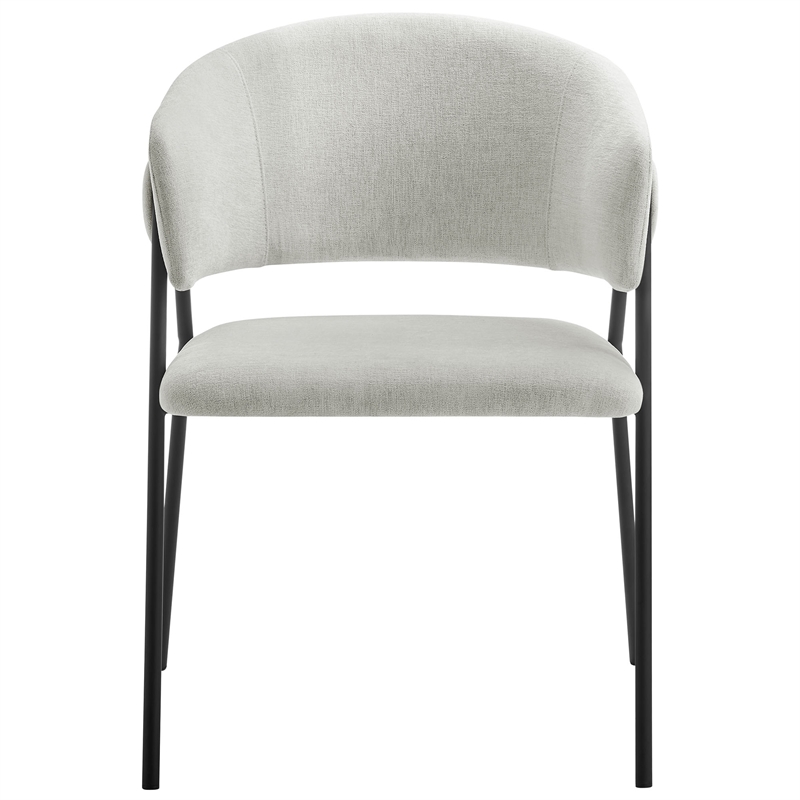 Maklaine Contemporary Dining Chairs Set of 2 in Newsprint Black