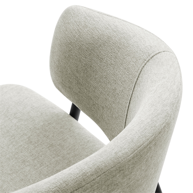 Maklaine Contemporary Upholstered Dining Chairs Set of 2 in Taupe Black