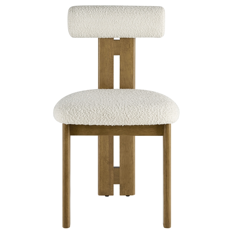 Maklaine Contemporary Dining Chair Set of 2 in French Oak Ivory