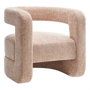 Maklaine Contemporary Chenille Upholstered Accent Chair in Blush