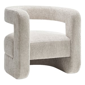 Maklaine Contemporary Chenille Upholstered Accent Chair in Dove Gray