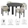 Maklaine 5-Piece Dining Table and Chairs Set in Ivory Graphite