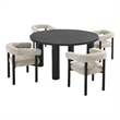 Maklaine 5-Piece Dining Table and Chairs Set in Ivory Graphite