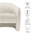 Maklaine Contemporary Dense Foam Padding Accent Chair in Alabaster