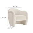 Maklaine Contemporary Dense Foam Padding Accent Chair in Alabaster