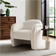 Maklaine Contemporary Dense Foam Padding Accent Chair in Alabaster